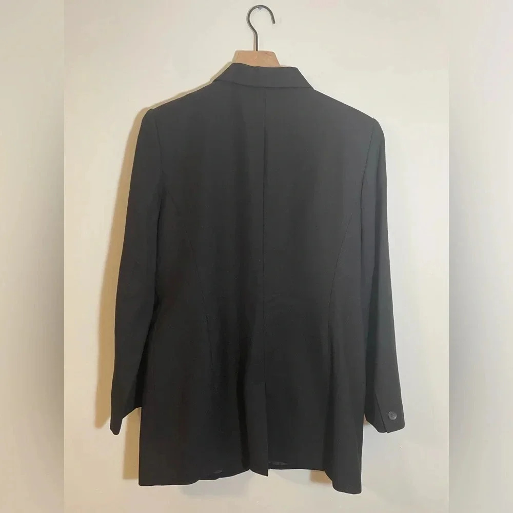 Vintage Norton McNaughton Womens Black Wool Blazer Jacket Size 10 - Picture 4 of 7